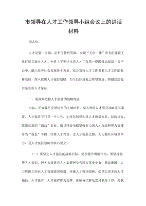 市领导在人才工作领导小组会议上的讲话材料.docx