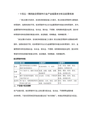 “十四五”期间航空零部件行业产业链需求分析及前景预测.docx