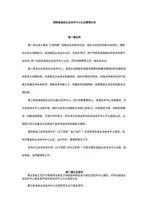 湖南省省级企业技术中心认定管理办法-全文及附表.docx