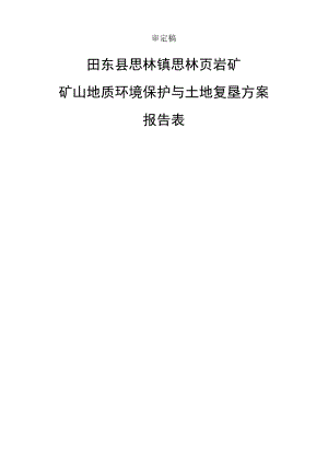 田东县思林镇思林页岩矿矿山地质环境保护与土地复垦方案报告表.docx