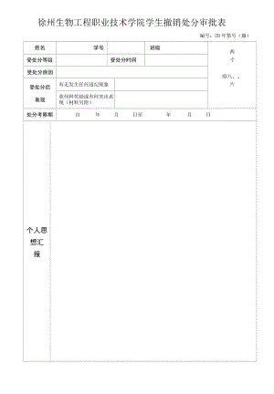 陕西科技大学撤销学生处分审批表.docx