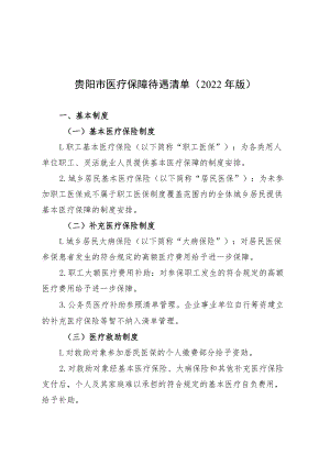 贵阳市医疗保障待遇清单（2022年版）.docx