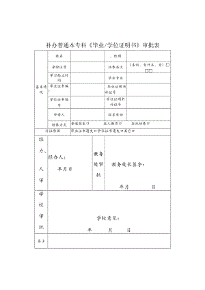 补办普通本专科《毕业证明书》审批表.docx