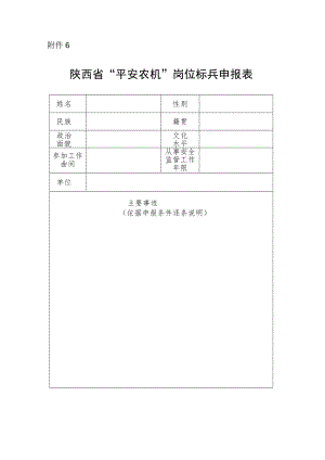 陕西省“平安农机”岗位标兵申报表.docx