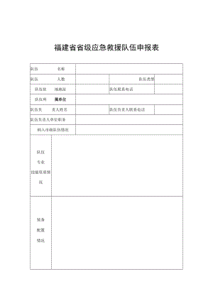 福建省省级应急救援队伍申报表、增援请求函、跨区域调动审批表、报备表.docx