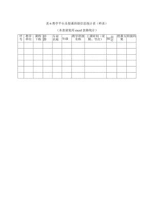 表6 教学平台及授课班级信息统计表（样表）.docx