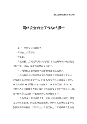 网络安全自查工作总结报告.docx