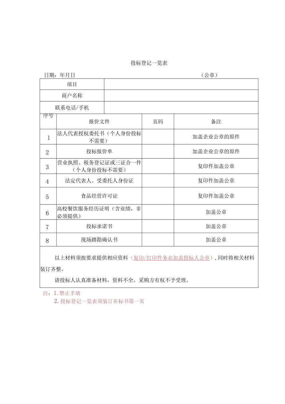 附件1投标登记一览表.docx_第1页