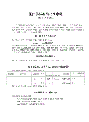 医疗器械有限公司章程.docx