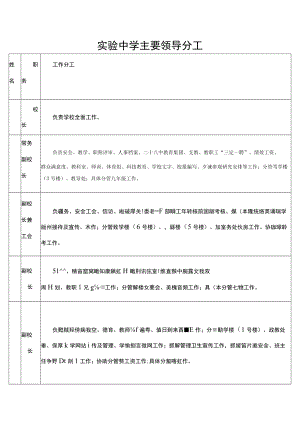 实验中学主要领导分工.docx