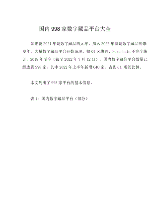 国内998家数字藏品平台大全.docx