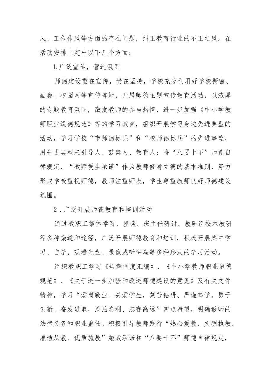 学校2022年师德建设月活动方案及工作总结报告六篇合辑.docx_第2页