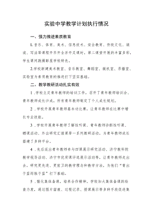 实验中学教学计划执行情况.docx