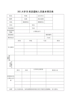 大学B类派遣制人员基本情况表.docx