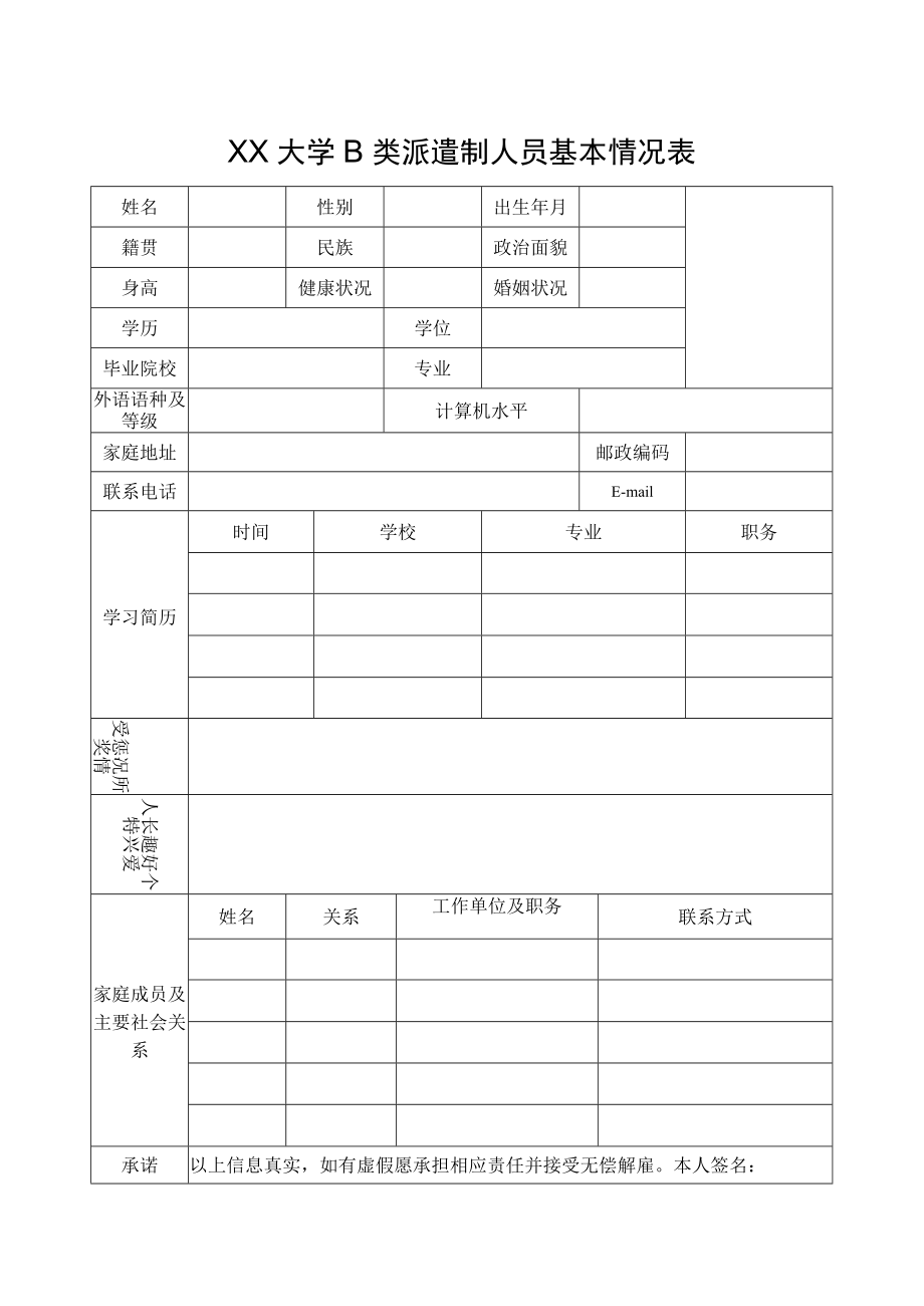 大学B类派遣制人员基本情况表.docx_第1页