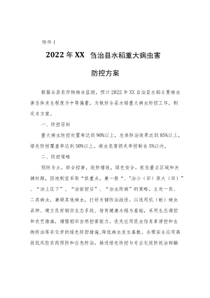 2022年XX自治县农作物重大病虫害防控方案.docx