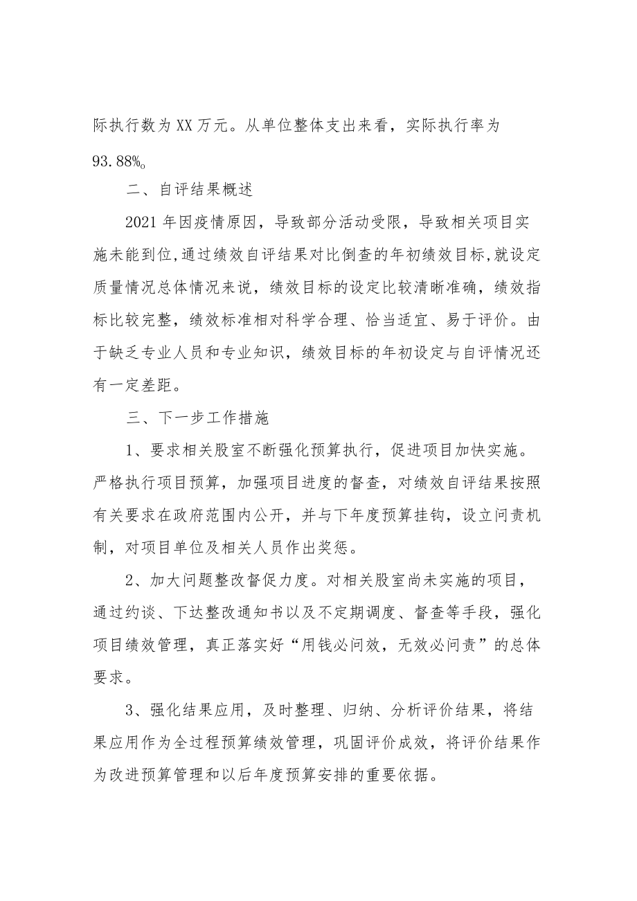 XX区文化旅游体育局2021年度绩效自评工作情况总结.docx_第2页