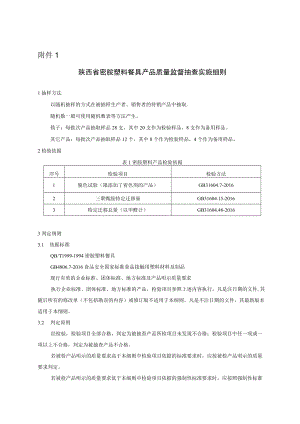 2022陕西省密胺塑料餐具产品质量监督抽查实施细则.docx