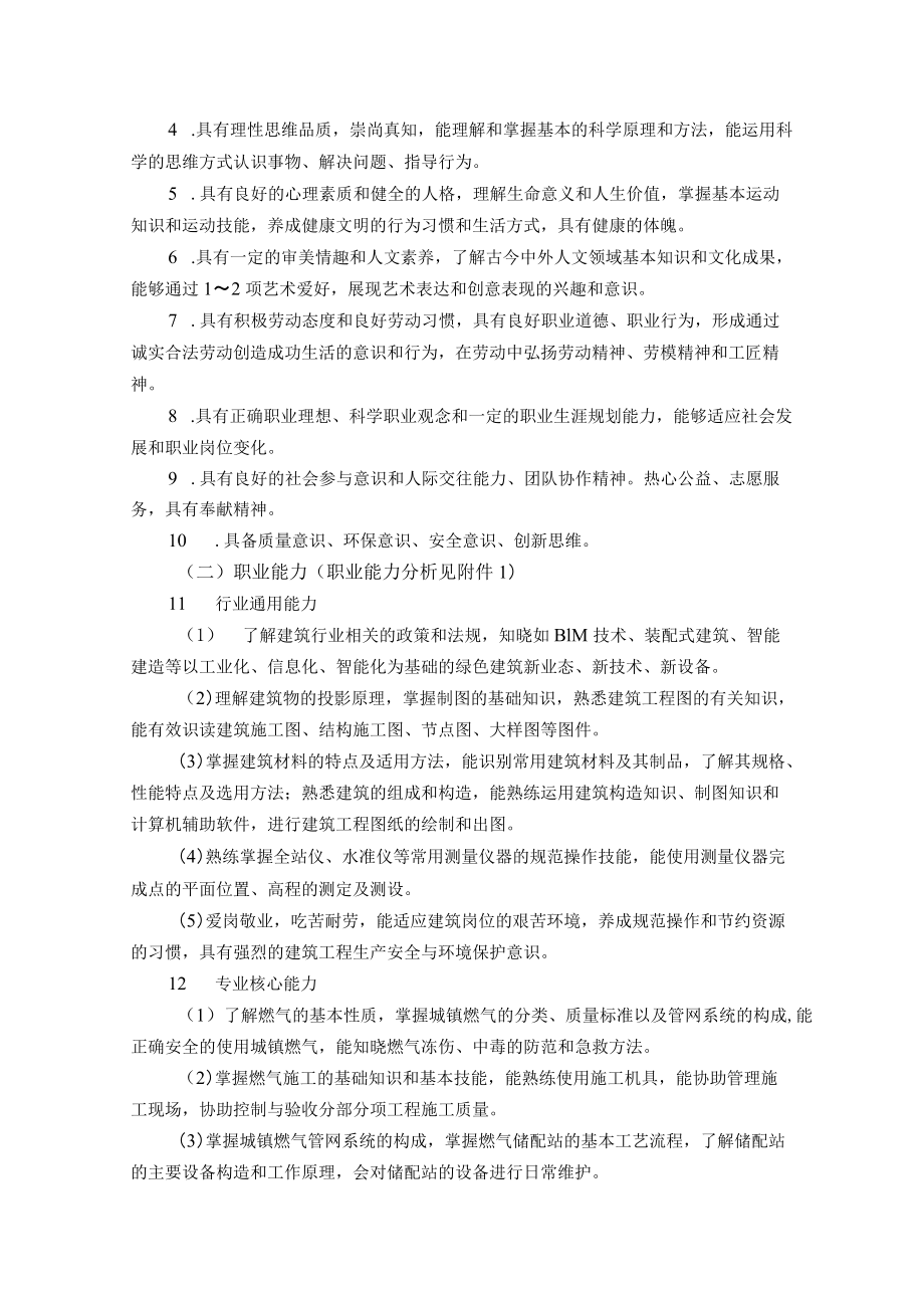 中职建筑工程类城市燃气智能输配与应用专业人培方案（试行）.docx_第2页