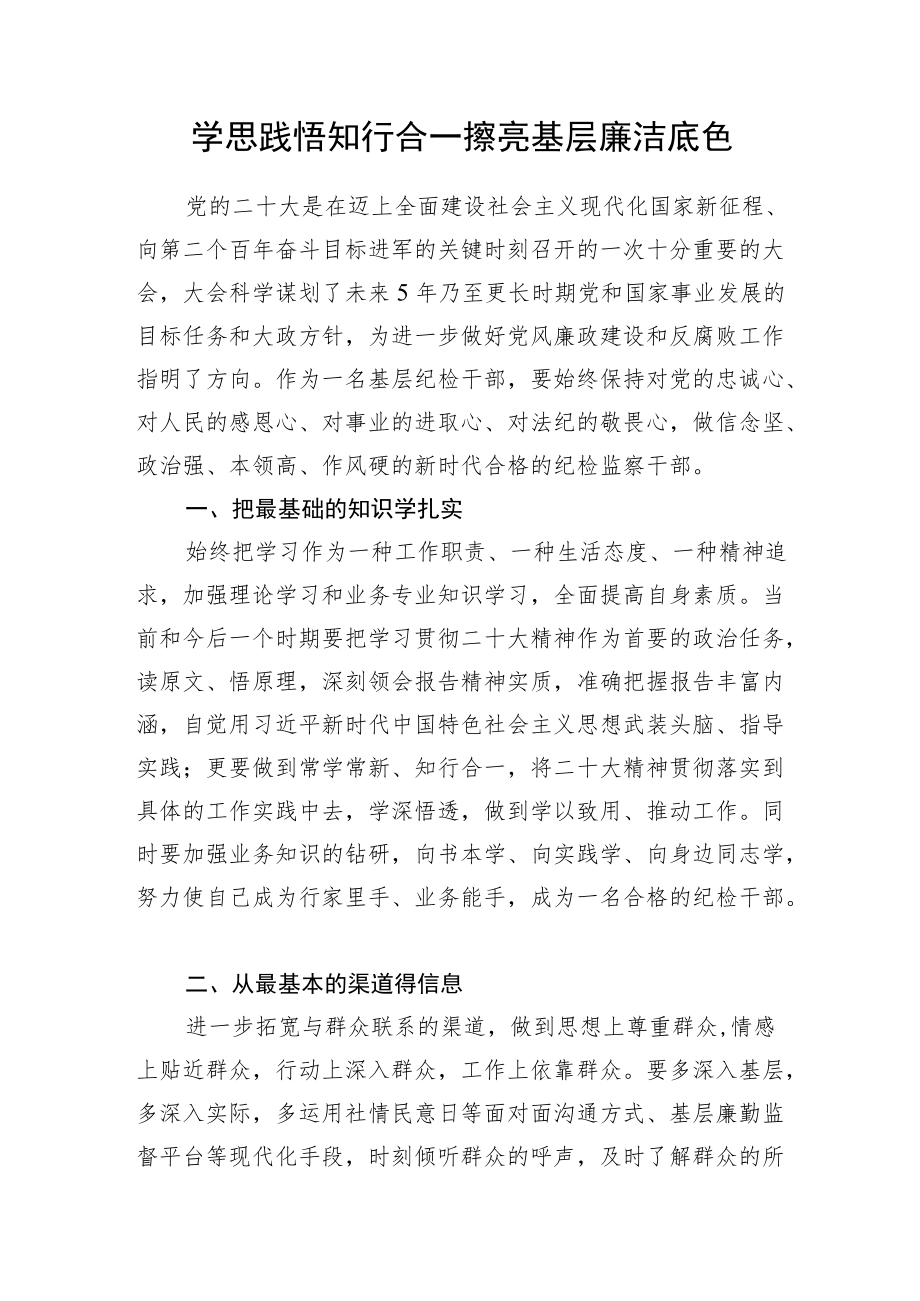 2022-2023纪检监察干部纪委书记学习二十20大报告精神研讨发言心得感想9篇.docx_第2页