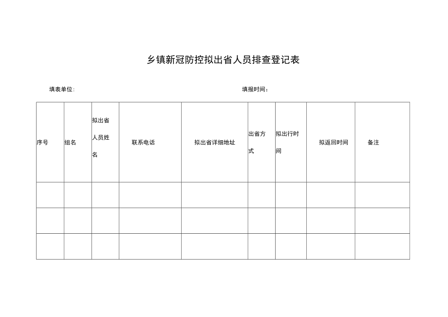 乡镇新冠防控拟出省人员排查登记表.docx_第1页