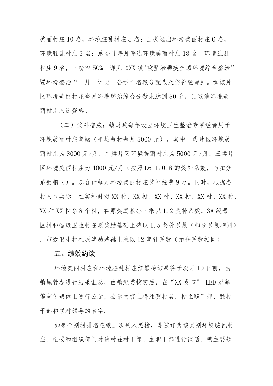 XX镇“攻坚治顽疾 全域环境综合整治”暨环境整治“一月一评比一公示”考核评价办法.docx_第3页