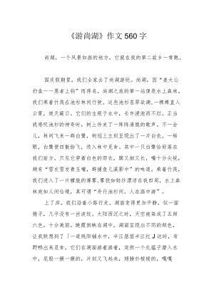 《游尚湖》作文560字.docx