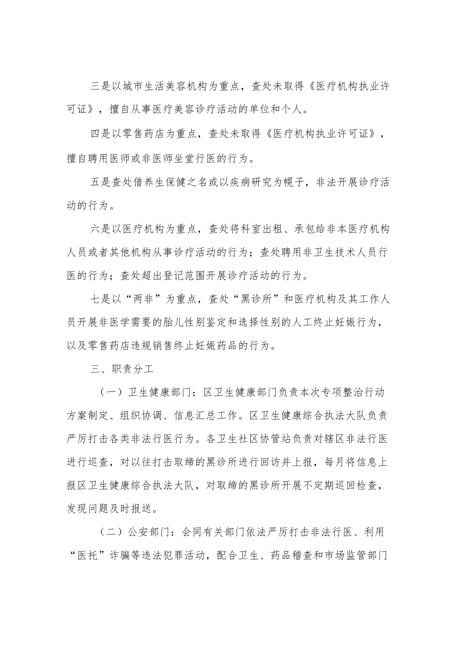 XX区规范医疗市场秩序打击非法行医专项整治行动实施方案.docx_第2页