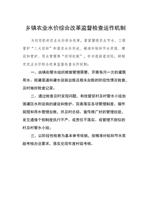 乡镇农业水价综合改革监督检查运作机制.docx