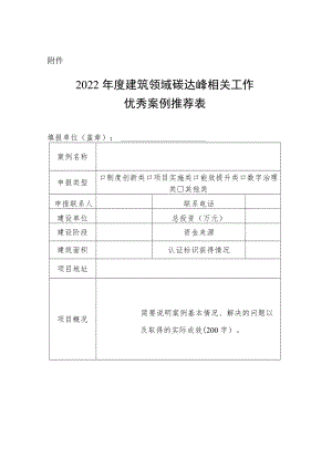 2022年度建筑领域碳达峰相关工作优秀案例推荐表.docx