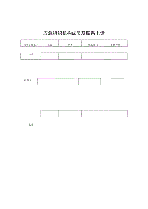 2022《应急组织机构成员及联系电话》模板.docx