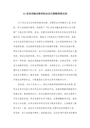 G1多技术融合教学的办法与策略研修总结4篇.docx