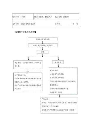 2022年9月《孕妇在病区分娩应急流程》.docx