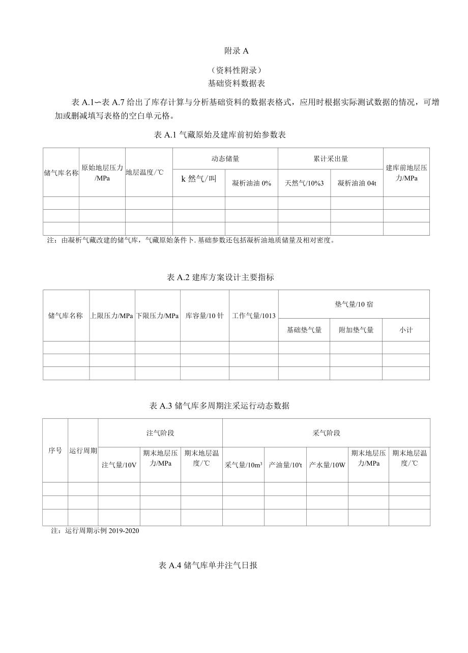 气藏型储气库基础资料数据表、动态分析模板.docx_第1页