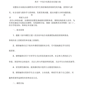 初中综合实践活动实施方案.docx