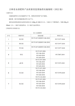 吉林省水溶肥料产品质量省监督抽查实施细则（2022版）.docx