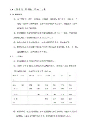 XX大厦建设工程钢筋工程施工方案.docx