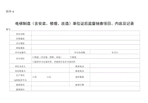 2022机电类特种设备生产单位证后监督抽查项目、内容及记录.docx