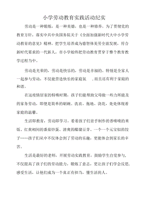 小学劳动教育实践活动纪实.docx