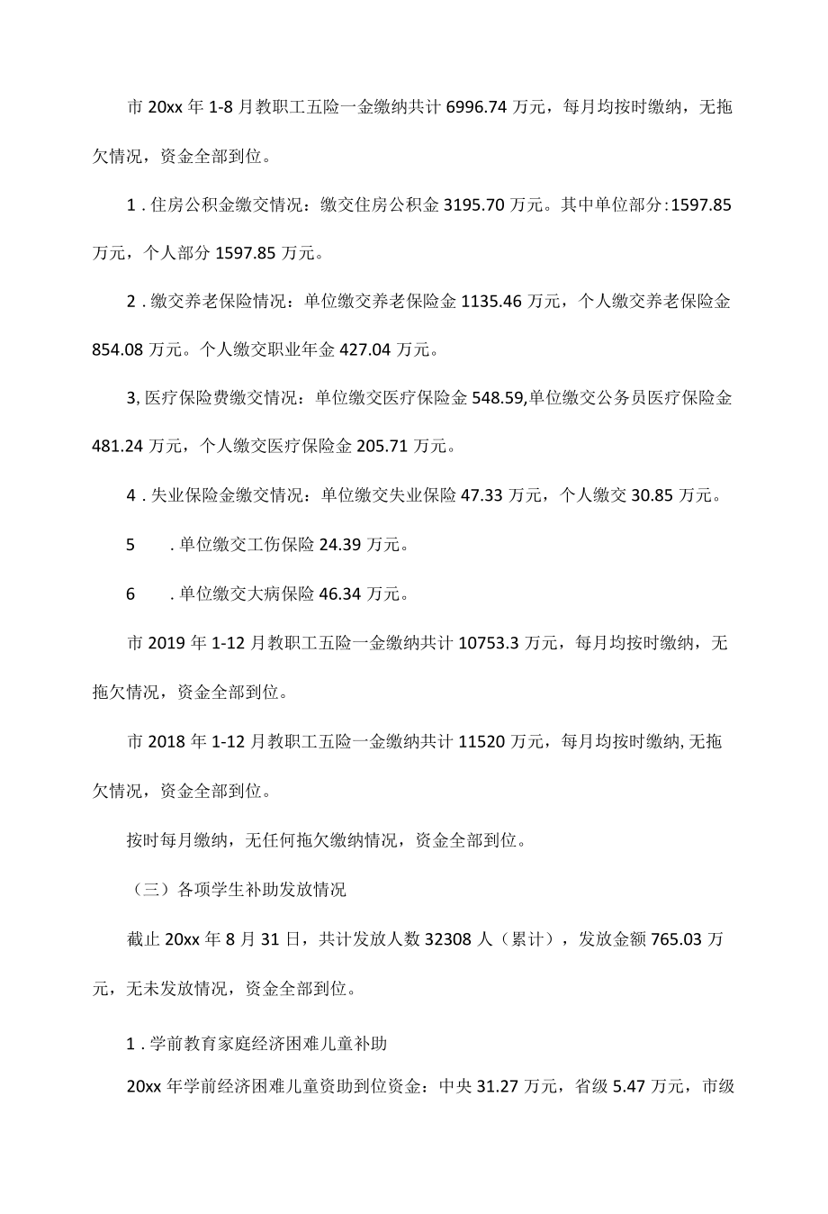 教师工资及津贴补贴发放情况的自查报告范文.docx_第2页