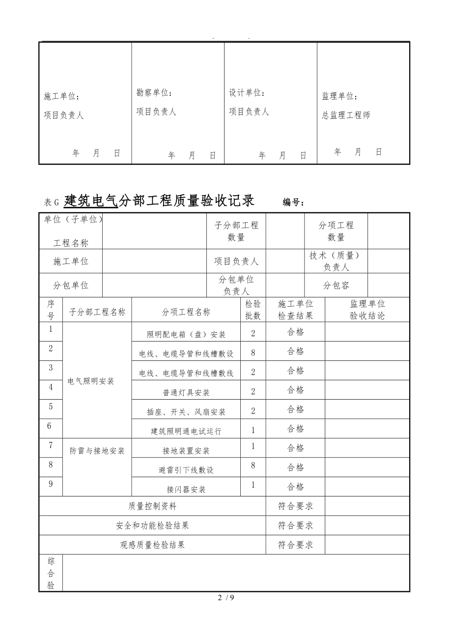 新国标建筑电气分部工程质量验收记录文本.doc_第2页