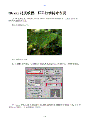 3DsMax材质教程绿叶.doc