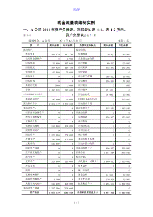 现金流量表格编制实例.doc