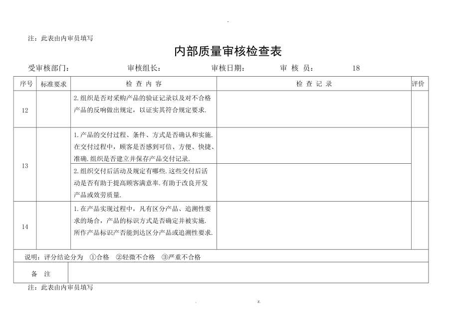 内部质量审核检查表三.doc_第2页