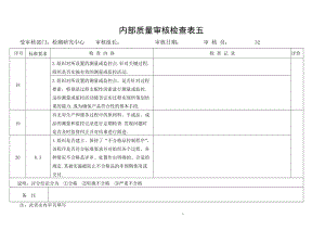 内部质量审核检查表五.doc