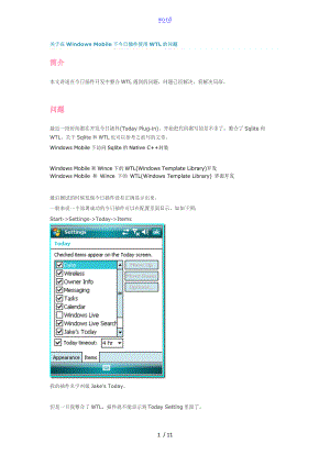 关于某在WindowsMobile下今日插件使用WTL地问题.doc