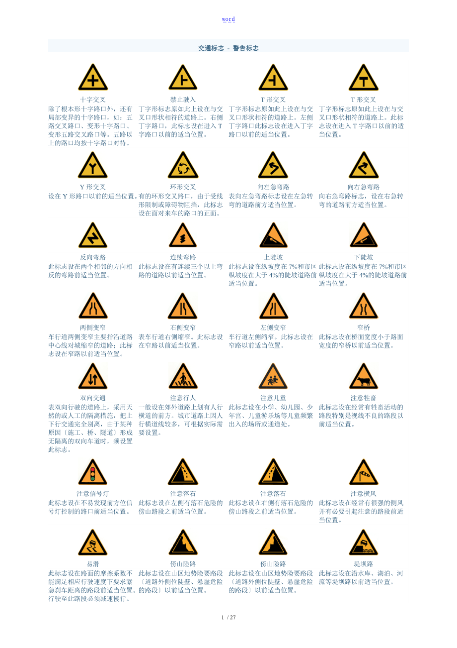 新颖交通标志图片大全及手势图片.doc_第1页