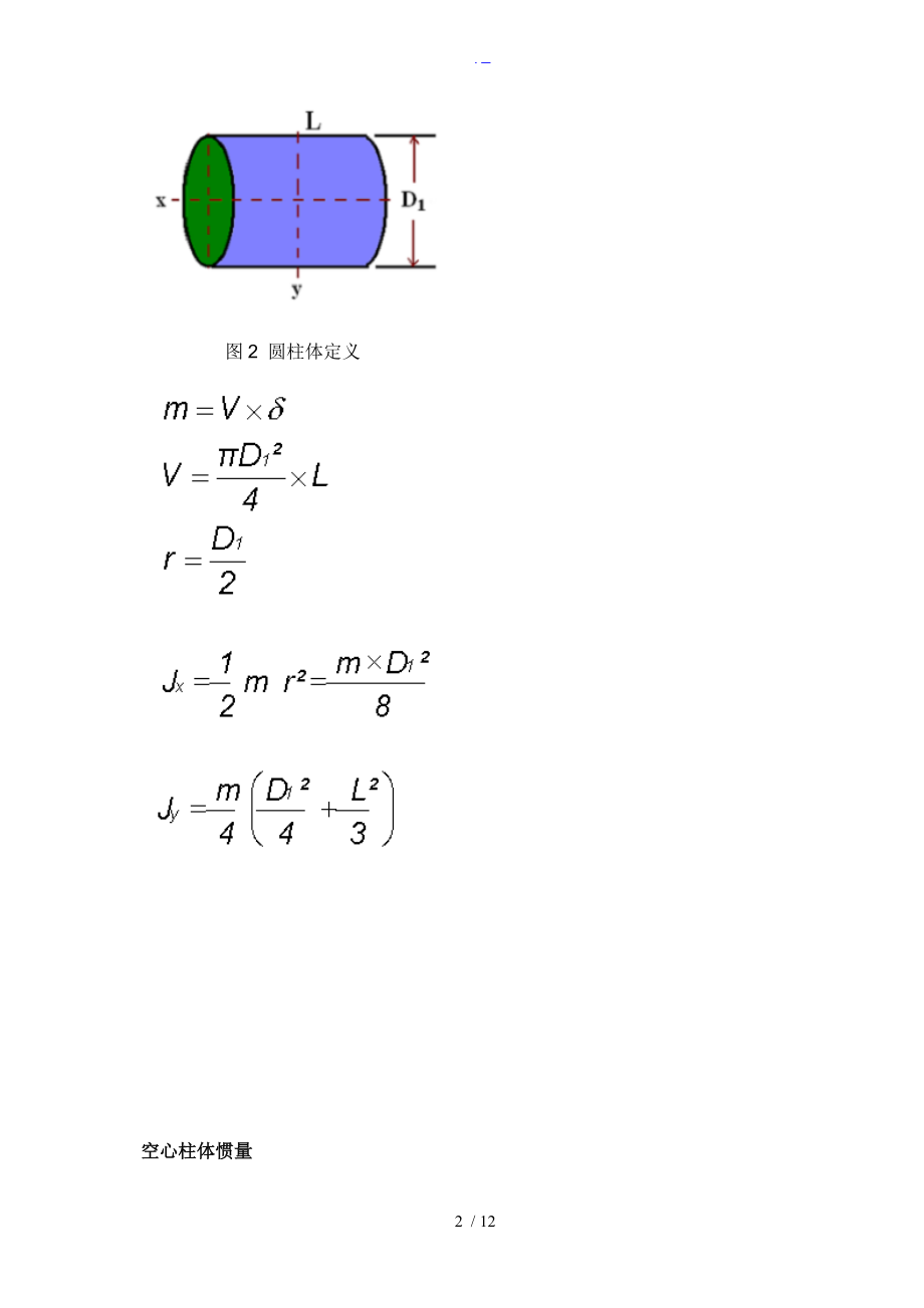 常用物体的转动惯量和扭矩的计算.doc_第2页