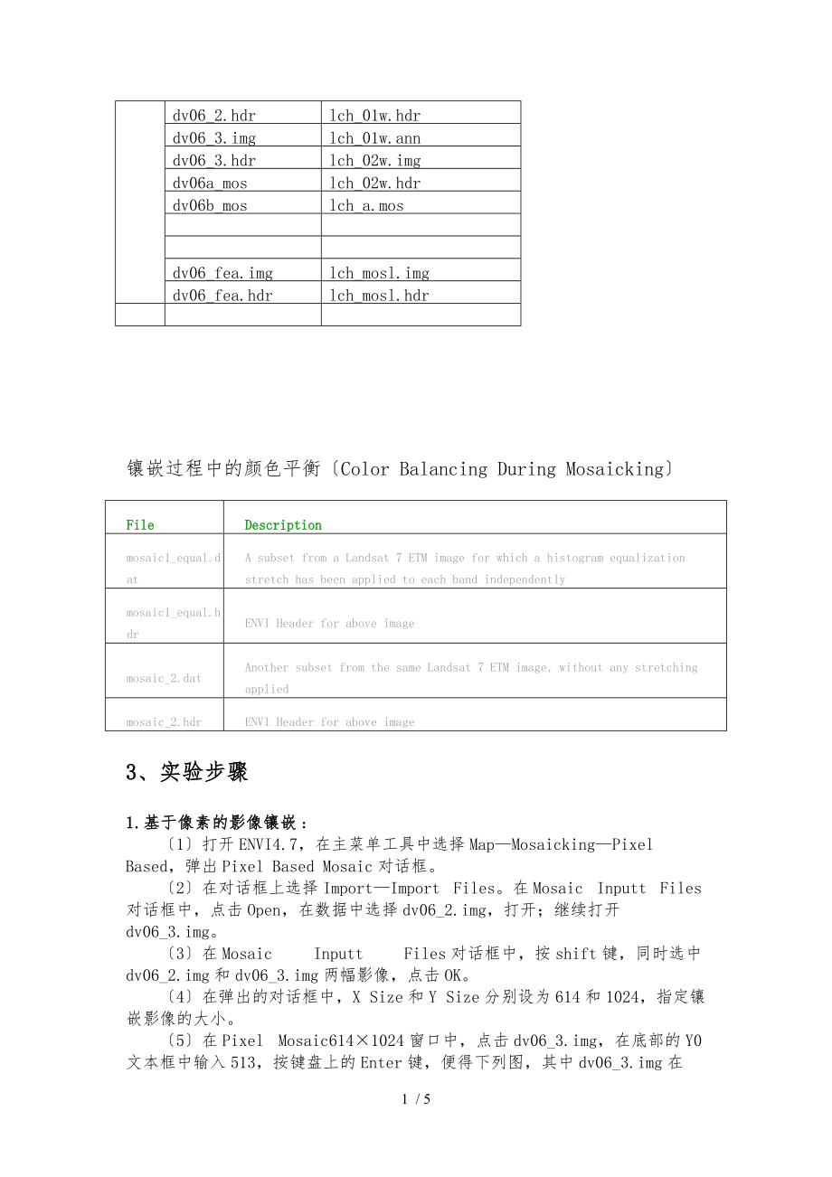 实验报告一-使用ENVI进行影像镶嵌.doc_第2页