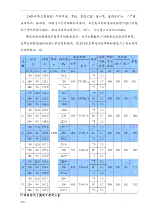 卧式多级离心泵性能参数表.doc